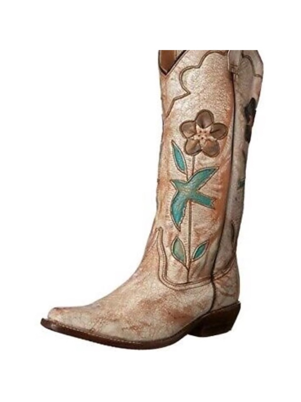 Turquoise Floral Embroidered Women's Cowboy Boots Bed Stu Western